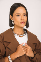 Conjunto Vazado Orgânico Prateado