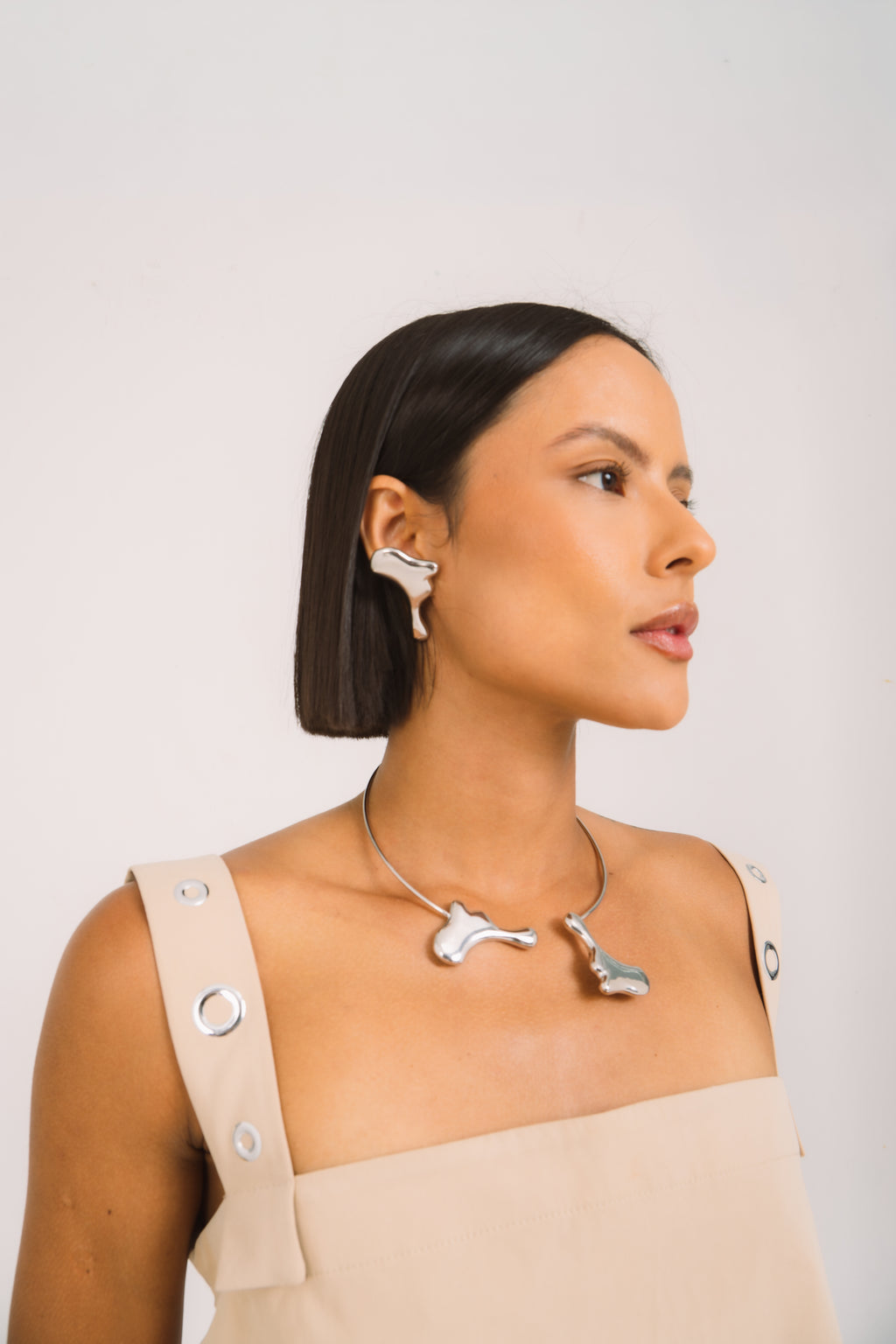 Conjunto Ondas Orgânicas Prateado